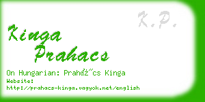 kinga prahacs business card